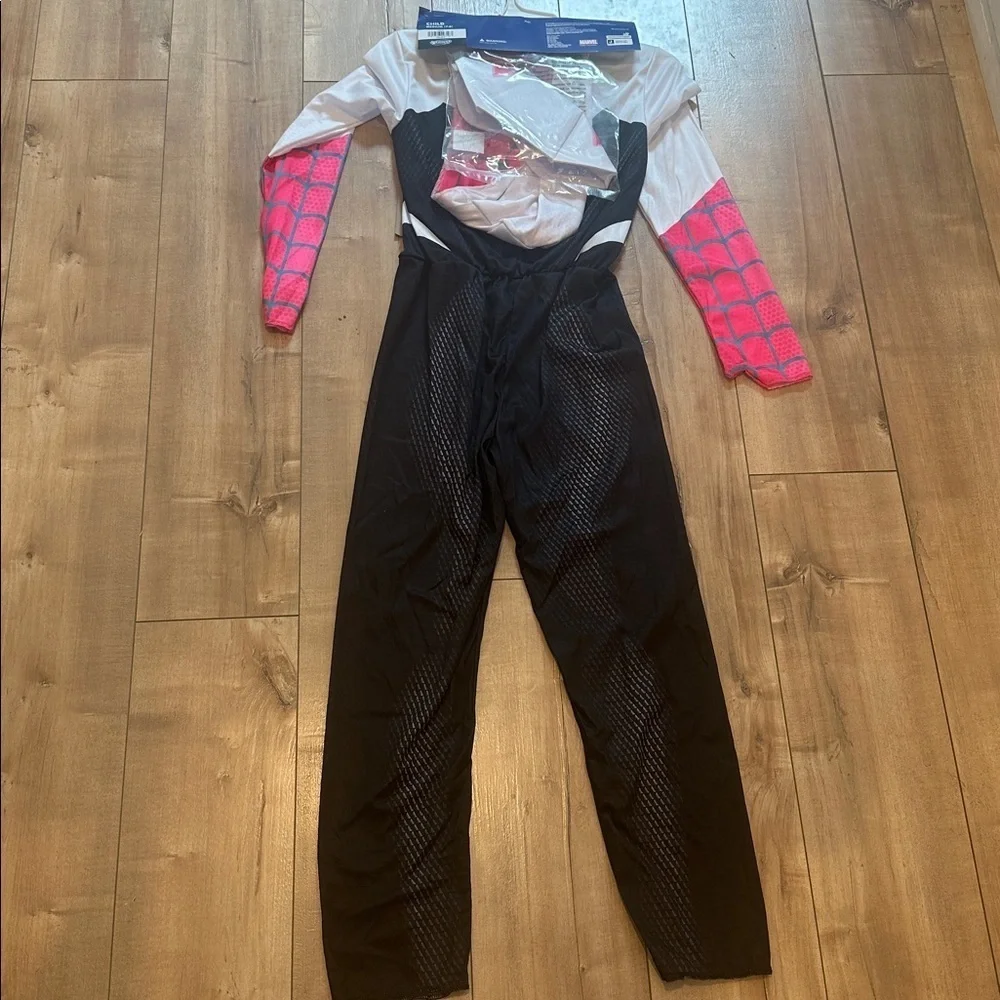 NWT Marvel Ghost Spider Gwen Kid’s Halloween Costume Jumpsuit with Mask Sz M